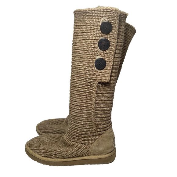 Ugg Tan Knit Tall Winter Boots - Picture 1 of 7